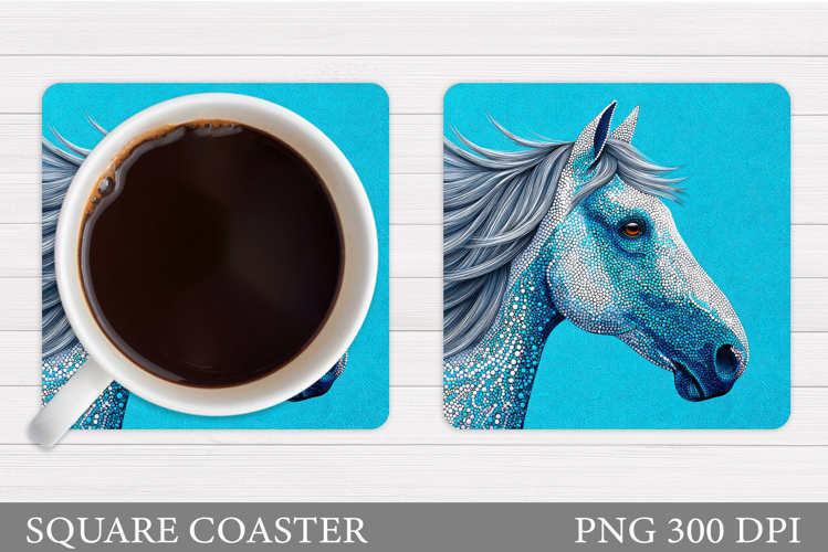 Horse Coaster Design. Horse Square Coaster Sublimation