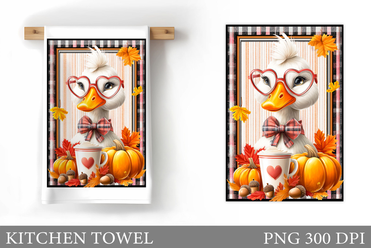 Fall Goose Kitchen Towel. Fall Kitchen Towel Sublimation