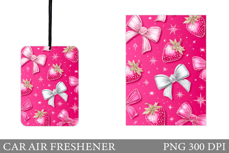 Strawberry Car Air Freshener Design. Strawberry Sublimation