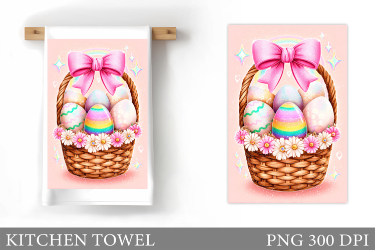 Easter Eggs Kitchen Towel. Easter Kitchen Towel Design