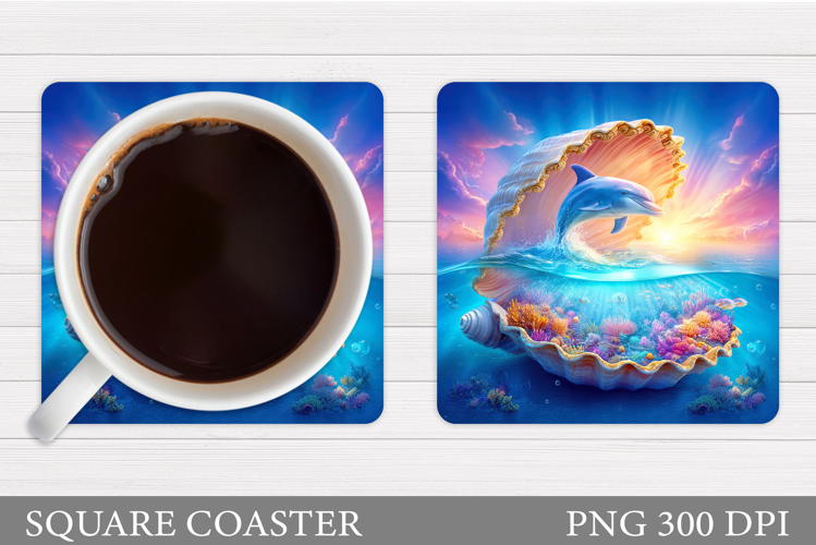 Dolphin Coaster Design. Dolphin Sublimation