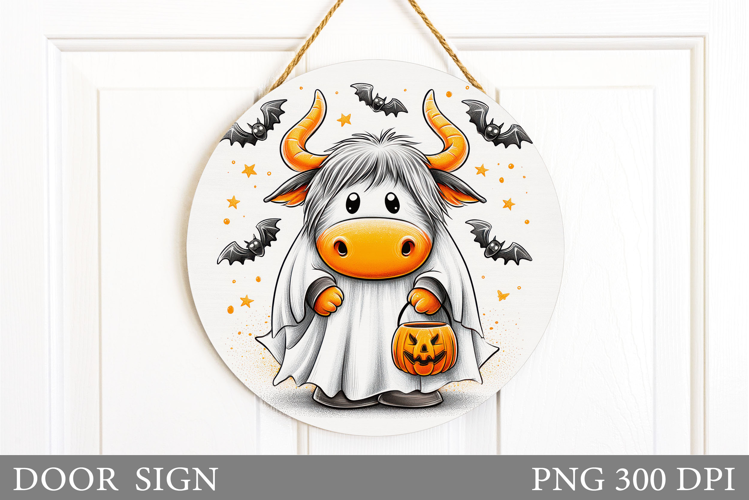 Halloween Cow Door Sign. Halloween Door Sign Design
