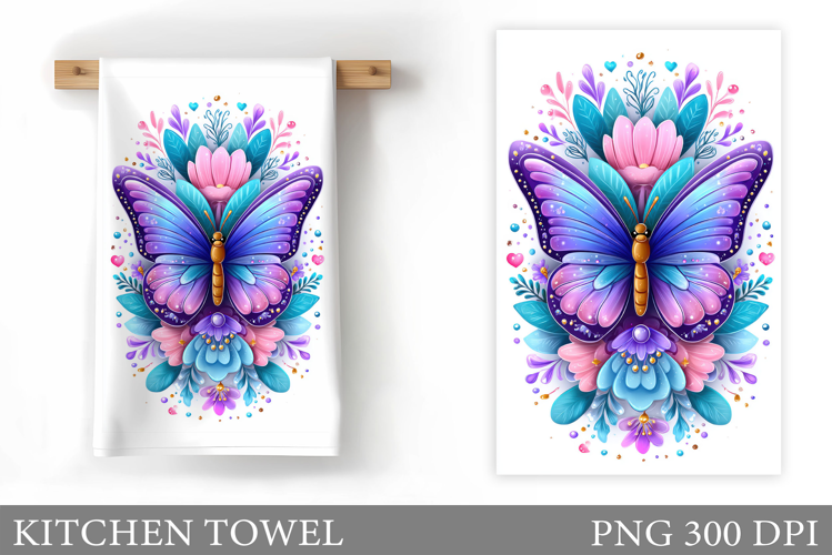 Butterfly Kitchen Towel Design. Butterfly Sublimation
