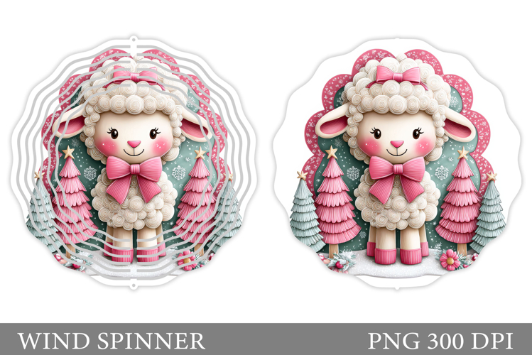 Christmas Lamb Wind Spinner. Christmas Wind Spinner Design