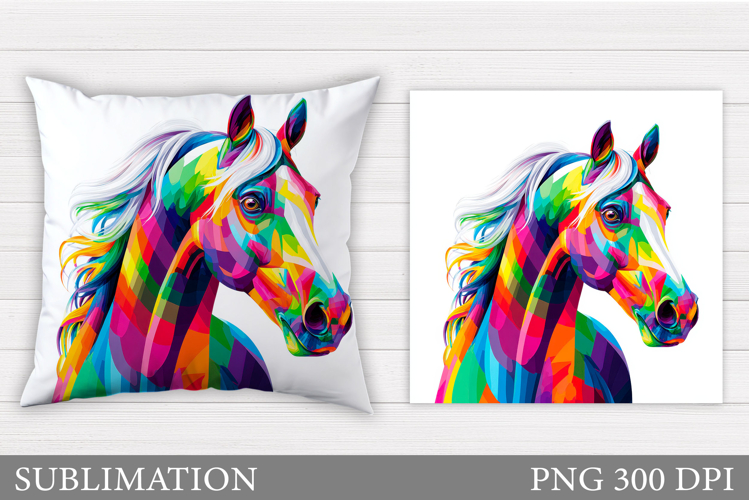 Horse Pillow Design. Horse Sublimation