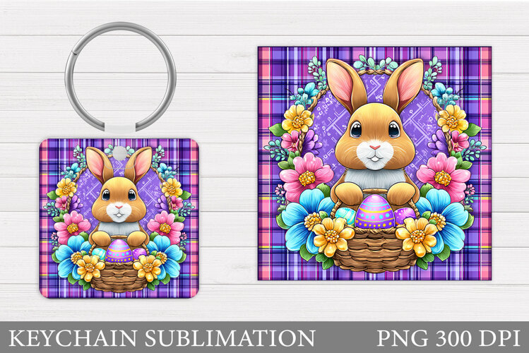 Easter Bunny Keychain Design. Easter Keychain Sublimation example image 1