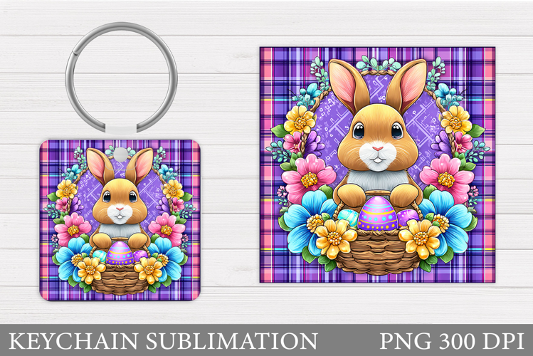 Easter Bunny Keychain Design. Easter Keychain Sublimation