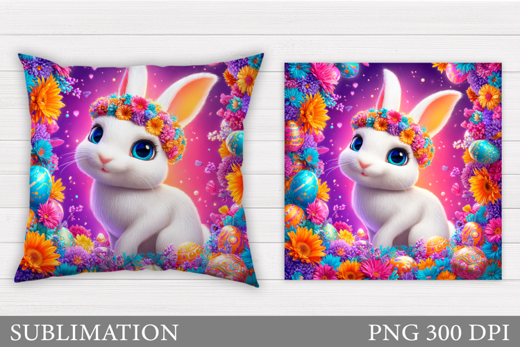 Easter Bunny Pillow Design. Easter Bunny Sublimation
