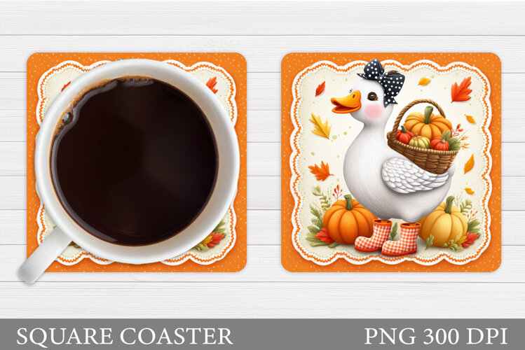 Fall Goose Coaster Design. Fall Coaster Sublimation example image 1