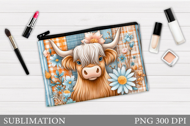 Cow Cosmetics Bag Design. Cow Makeup Bag Sublimation