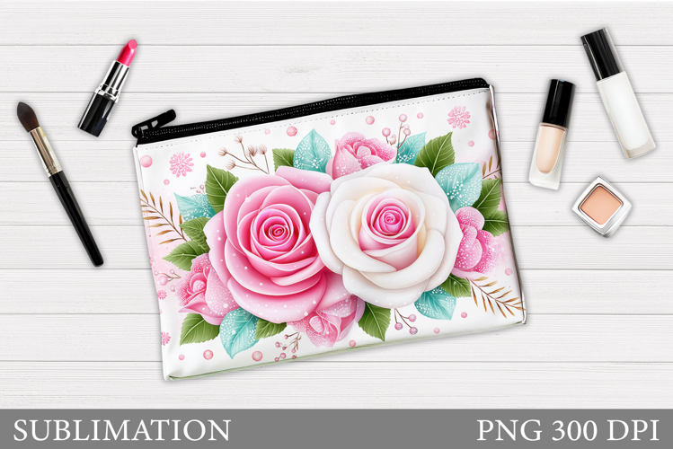 Roses Makeup Bag Design. Roses Sublimation