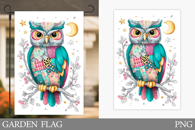 Owl Garden Flag Design. Owl Sublimation