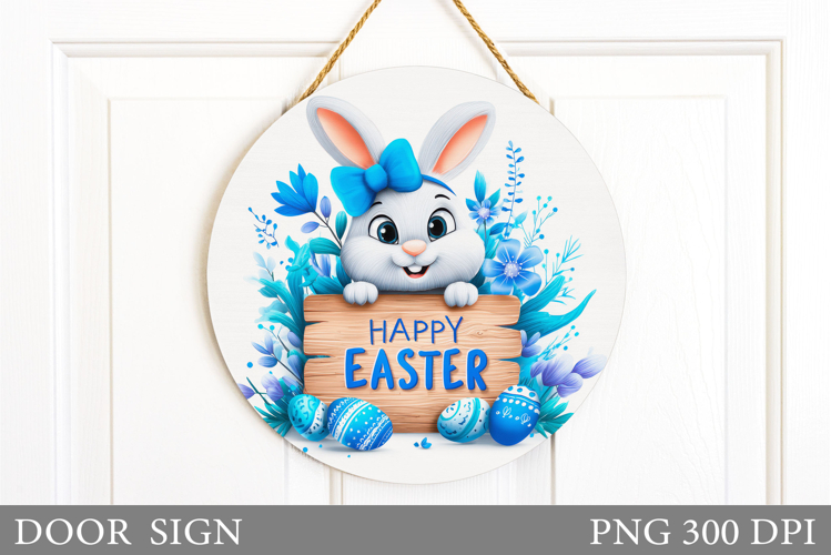 Easter Bunny Door Sign Design. Easter Door Sign Sublimation