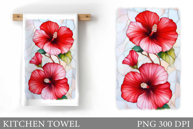 Flowers Kitchen Towel. Floral Kitchen Towel Design