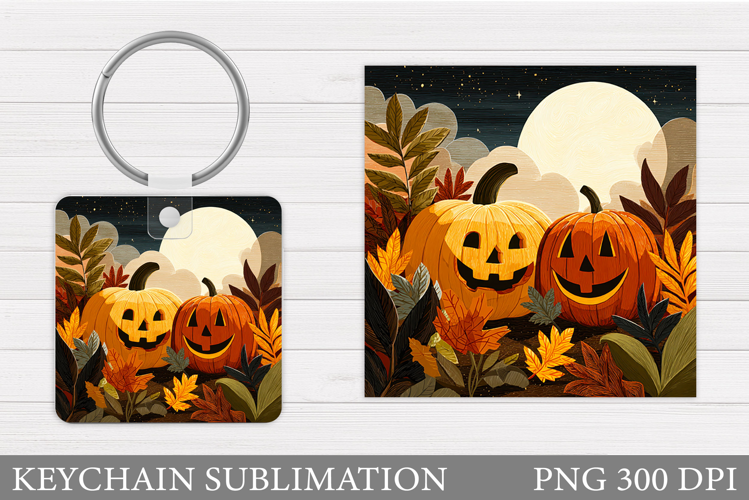 Halloween Keychain Design. Halloween Pumpkin Keychain