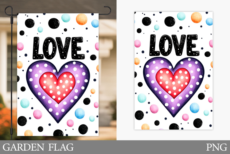 Valentines Love Garden Flag. Valentine Garden Flag Design