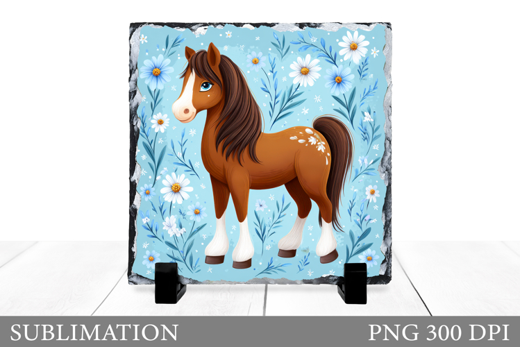 Horse Slate Design. Cute Horse Sublimation