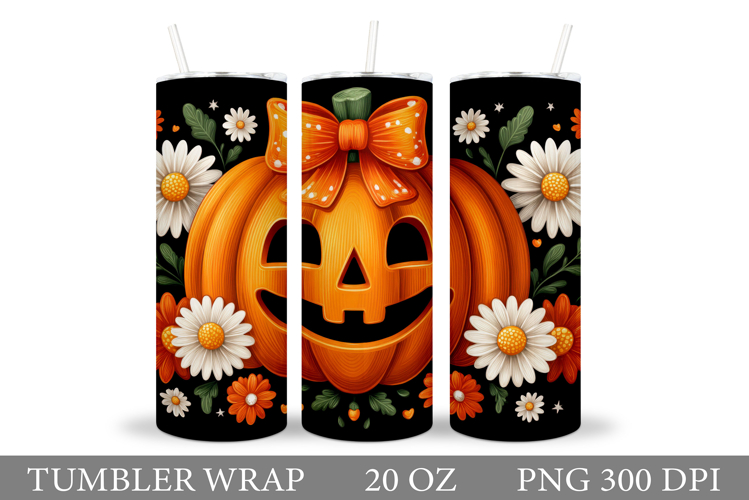 Halloween Pumpkin Tumbler Wrap. Halloween Tumbler Design