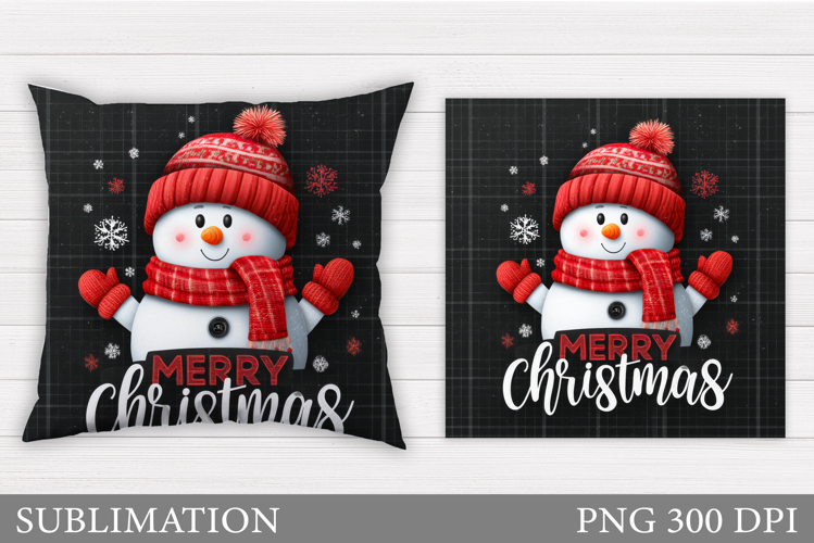 Christmas Snowman Pillow. Christmas Pillow Design