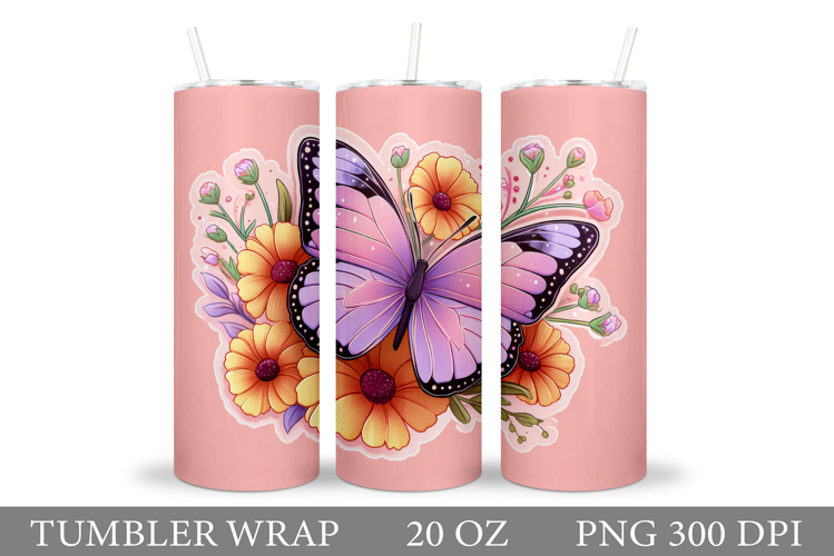 Butterfly Tumbler Sublimation. Butterfly Sublimation