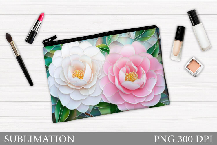 Flowers Makeup Bag Design. Flowers Makeup Pouch Sublimation example image 1
