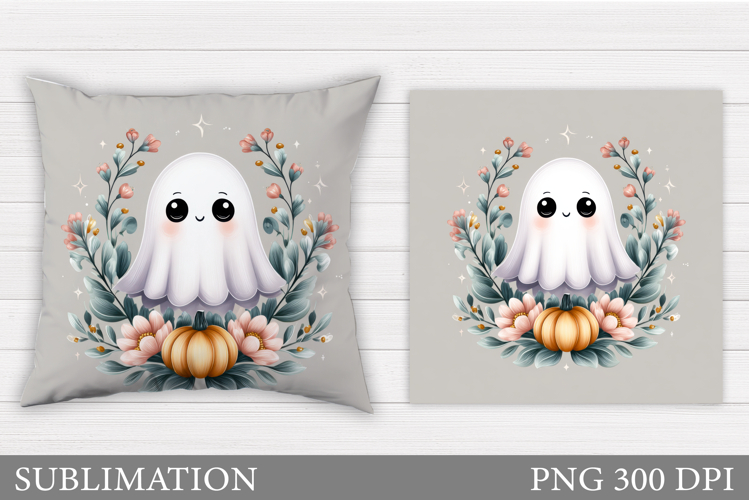 Halloween Ghost Pillow Design. Halloween Ghost Sublimation