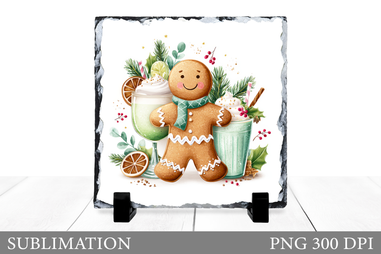 Cute Gingerbread Sublimation. Gingerbread Slate Design