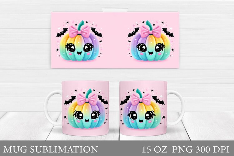 Cute Pumpkin Mug Design. Pumpkin Mug Sublimation example image 1