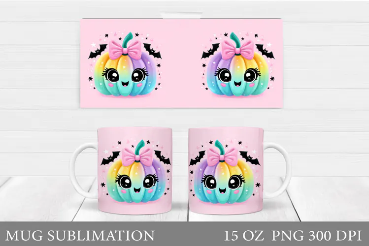 Cute Pumpkin Mug Design. Pumpkin Mug Sublimation