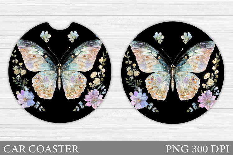 Butterfly Car Coaster Design. Butterfly Sublimation
