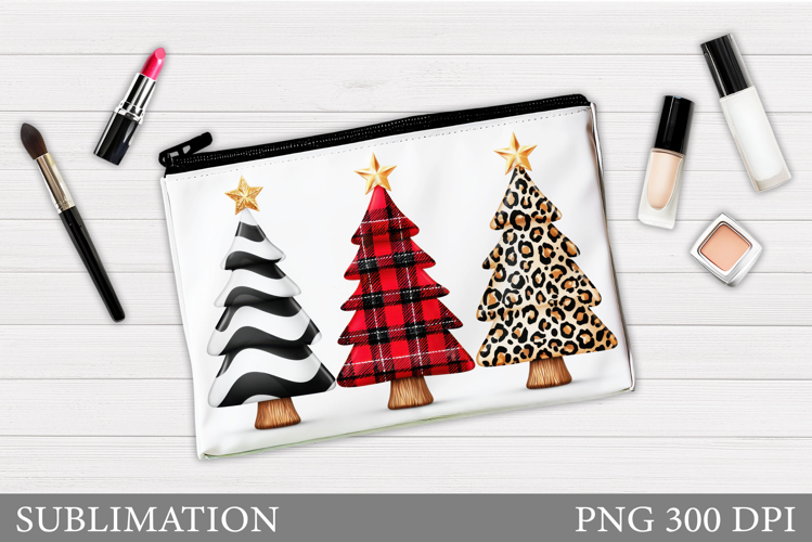 Christmas Cosmetics Bag. Christmas Tree Makeup Bag Design
