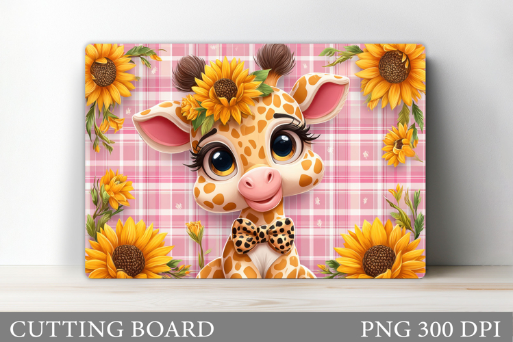 Giraffe Cutting Board Design. Giraffe Flowers Cutting Board