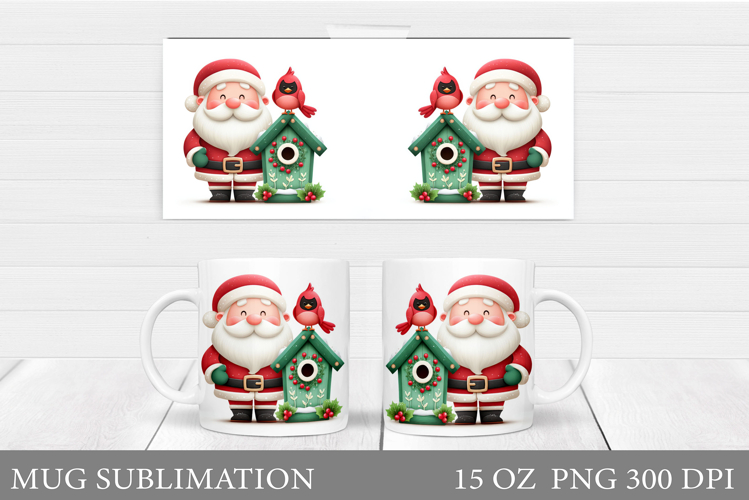 Santa Claus Mug Design. Christmas Mug Sublimation