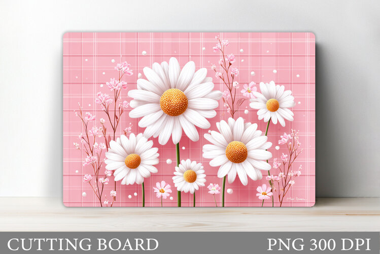 Daisy Flowers Cutting Board. Floral Cutting Board Design example image 1