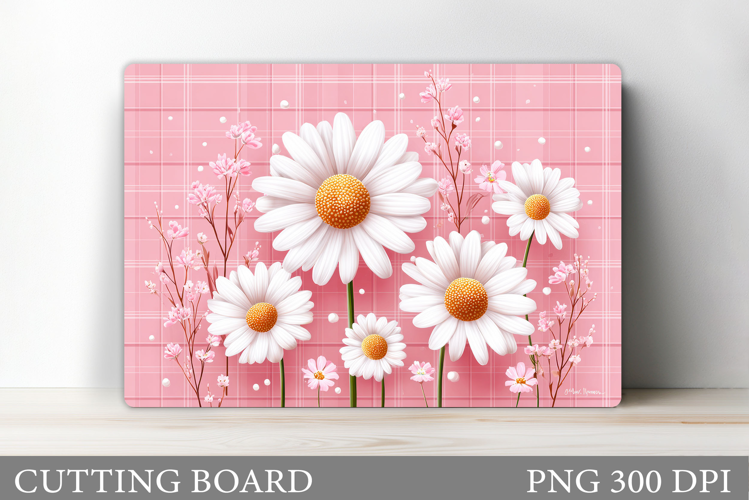 Daisy Flowers Cutting Board. Floral Cutting Board Design