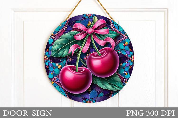 Cherry Door Sign Design. Cherries Sublimation example image 1