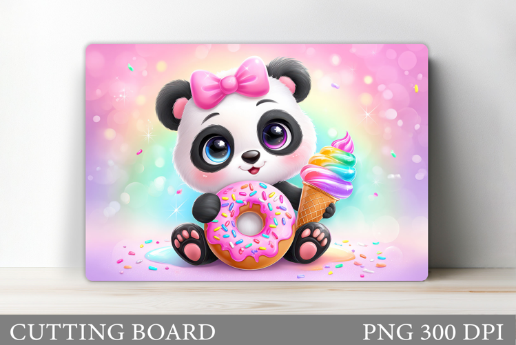 Cute Panda Cutting Board Design. Cute Panda Sublimation