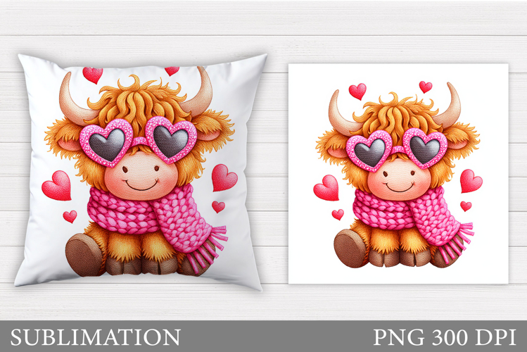 Valentines Cow Pillow. Valentines Pillow Sublimation