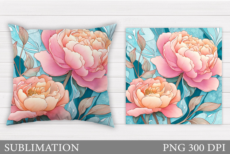 Flowers Pillow Sublimation. Floral Pillow Design