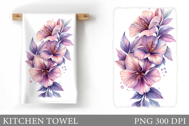 Flowers Kitchen Towel. Floral Kitchen Towel Design
