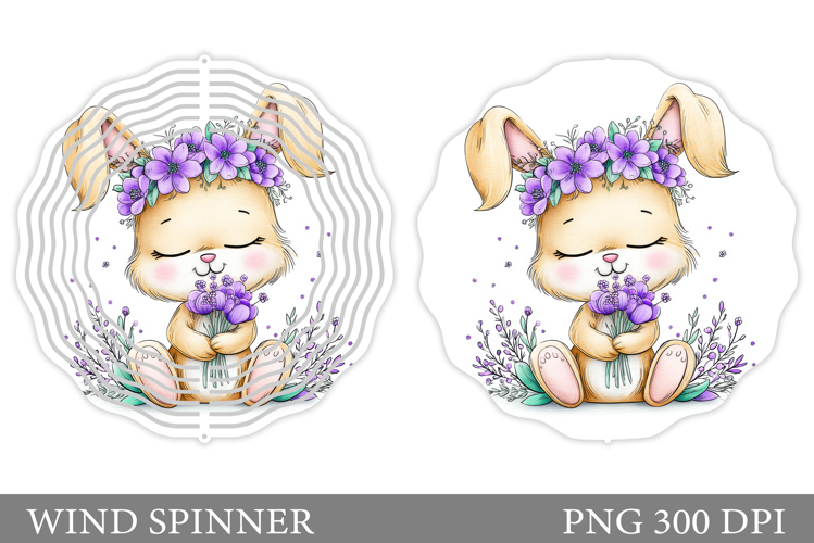 Cute Bunny Wind Spinner. Cute Bunny Sublimation
