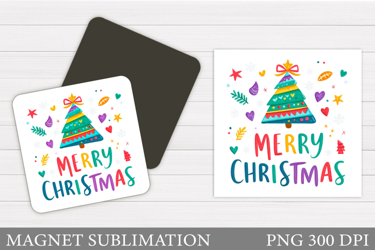 Christmas Tree Magnet Design. Christmas Magnet Sublimation