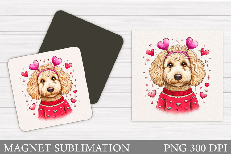 Valentines Dog Magnet. Valentines Magnet Sublimation