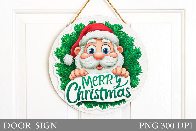 Santa Claus Door Sign Design. Christmas Door Sign