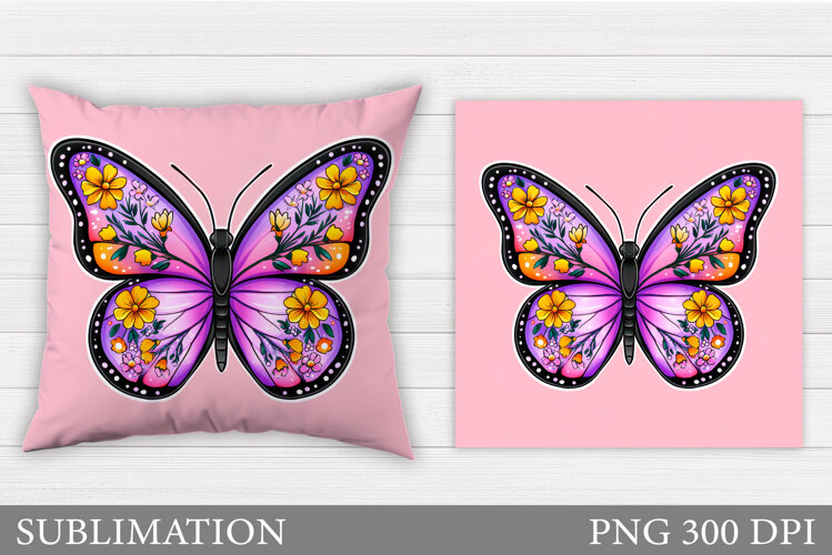 Butterfly Pillow Sublimation. Butterfly Sublimation example image 1