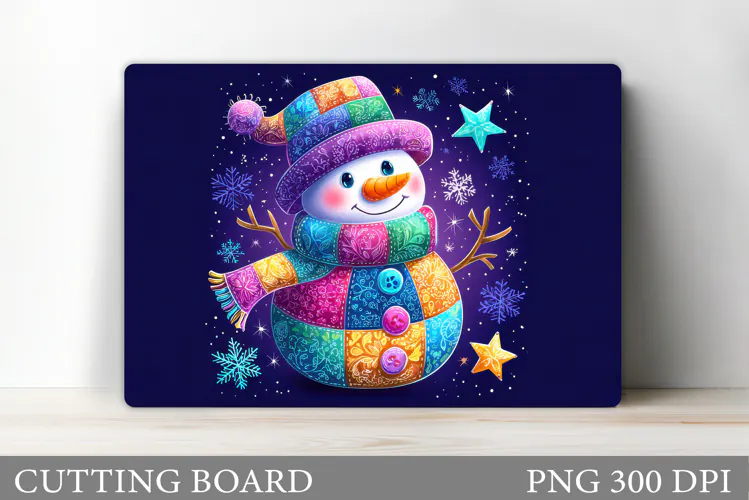 Snowman Cutting Board Design. Christmas Cutting Board