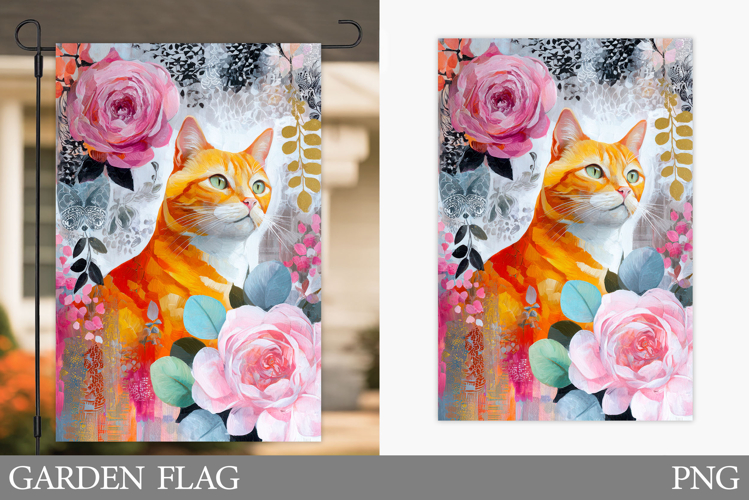 Cat Garden Flag Design. Cat Sublimation