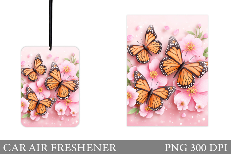 Butterflies Car Air Freshener. Flowers Car Air Freshener