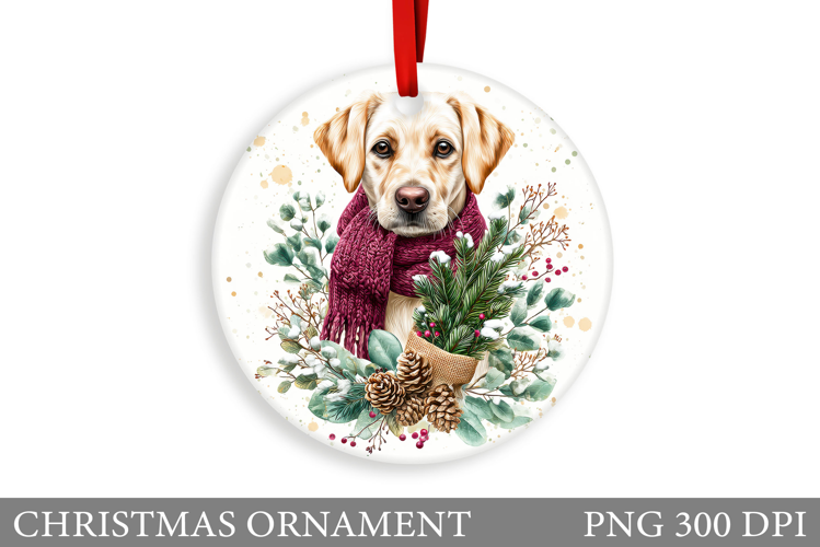 Cute Dog Christmas Ornament. Winter Dog Christmas Ornament