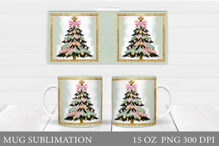 Christmas Tree Mug Design. Christmas Tree Sublimation